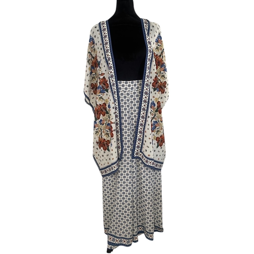 Max Studio floral print kimono with wide leg pants set in size small - Picture 14 of 14
